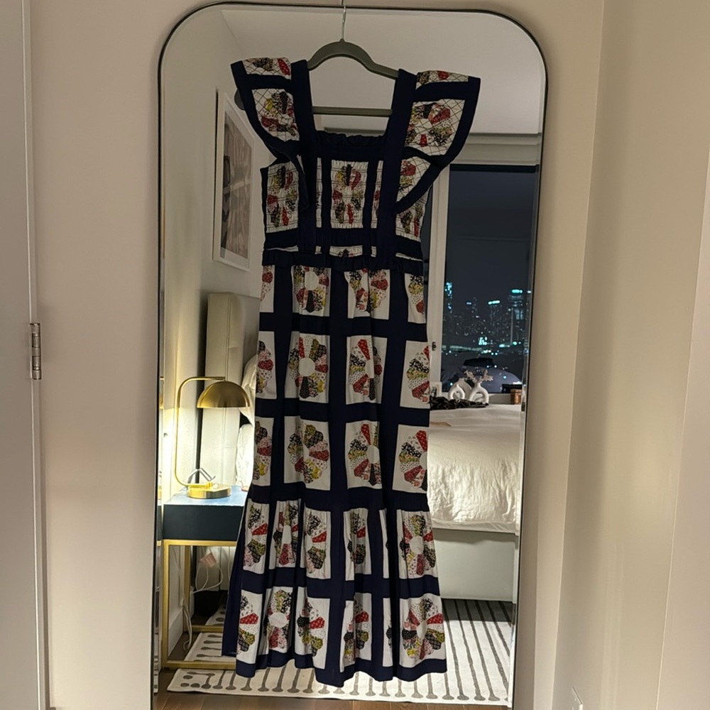 NEW Sea NY Pippin Quilted Patchwork Apron Cotton Maxi Dress Size 2